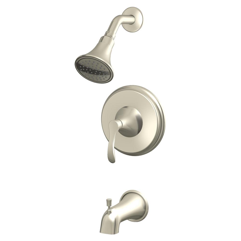 EZFLO Sterling Collection SingleHandle Tub and Shower Trim Kit in Brushed Nickel (Valve Not