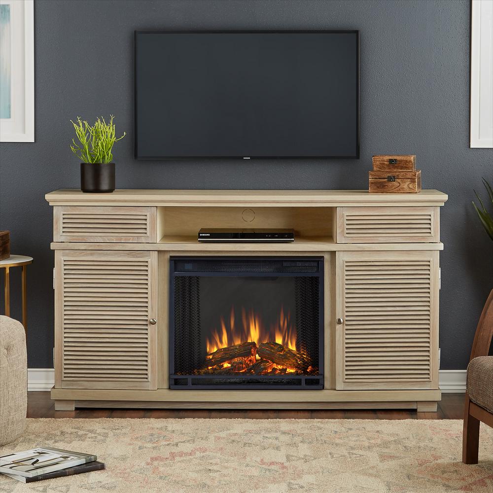 White Real Flame Fireplace TV Stands Electric Fireplaces The