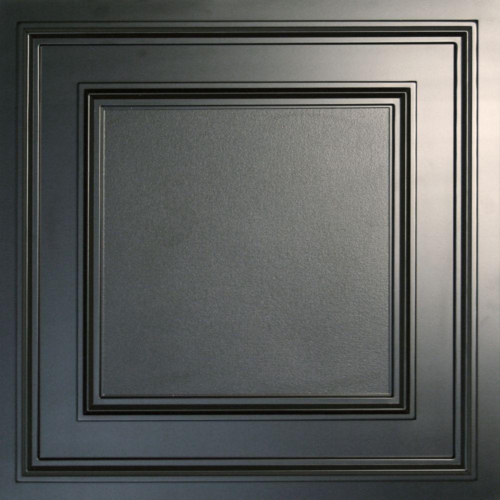 Ceilume Cambridge Black 2 Ft X 2 Ft Lay In Or Glue Up Ceiling