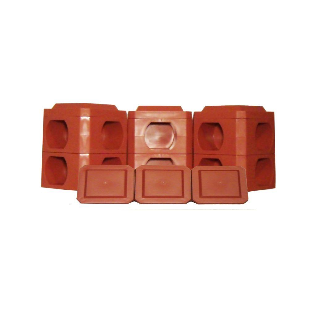 Border Blocks 8 ft. x 16 ft. Raised Bed 1 Landscaping Timber High Terra Cotta Blocks and Covers