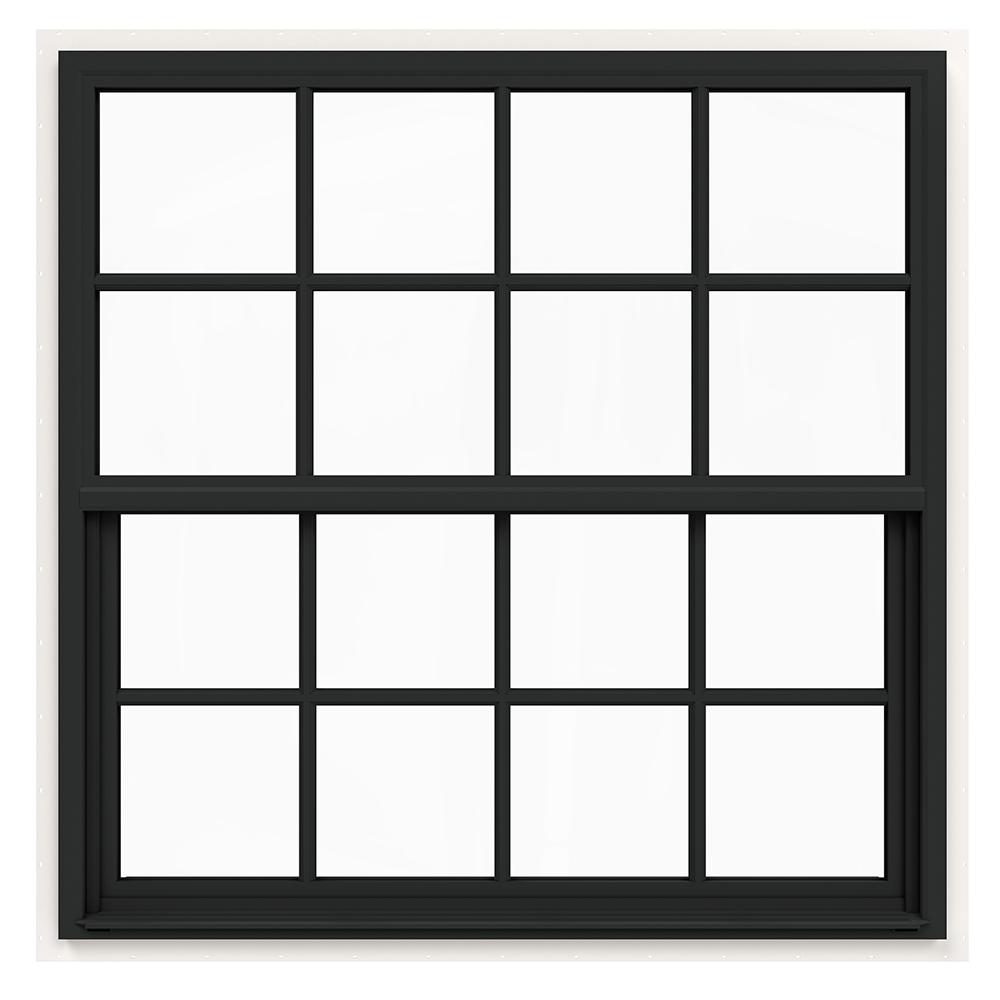 JELDWEN 48 in. x 42 in. V4500 Series Chestnut Bronze Painted SingleHung Vinyl Window with 8