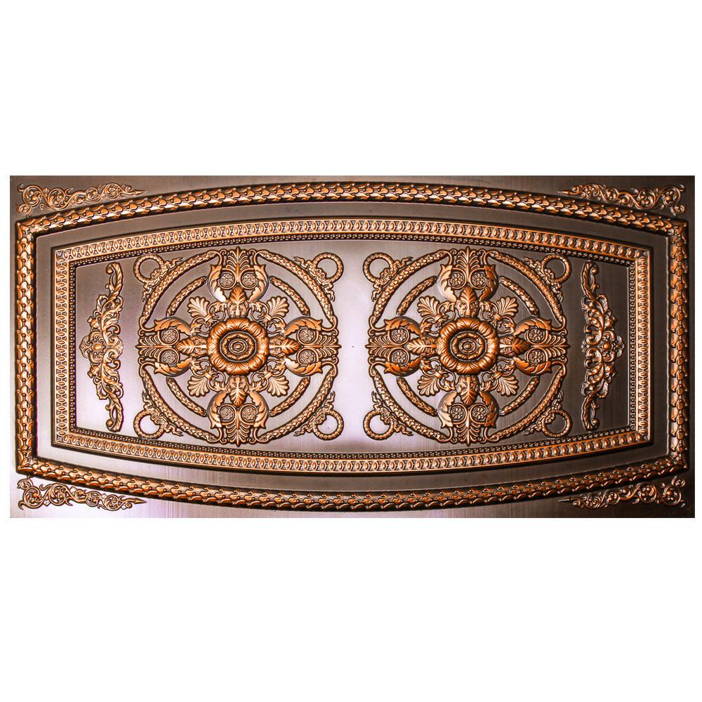 Udecor Riga 2 Ft X 4 Ft Antique Copper Lay In Or Glue Up Border Ceiling Tile 80 Sq Ft Case
