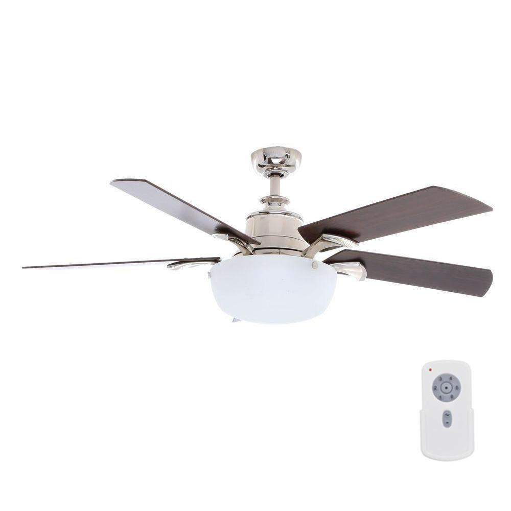 Yes 5 Blades 4 Nickel Ceiling Fans Lighting The Home Depot