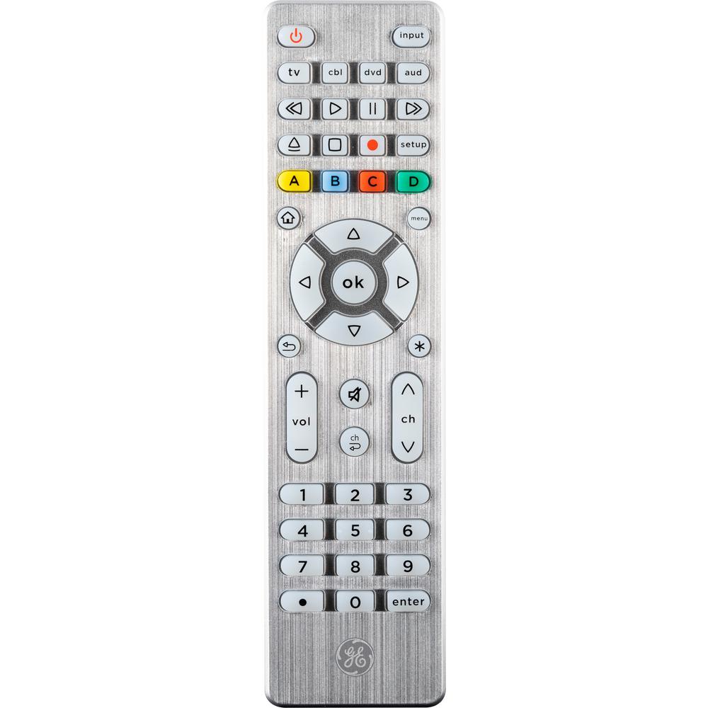 GE 4Device Backlit Universal Remote Control in Brushed Silver48844