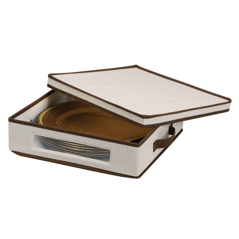 Household Essentials Charge Plate Storage Chest Canvas With Trim