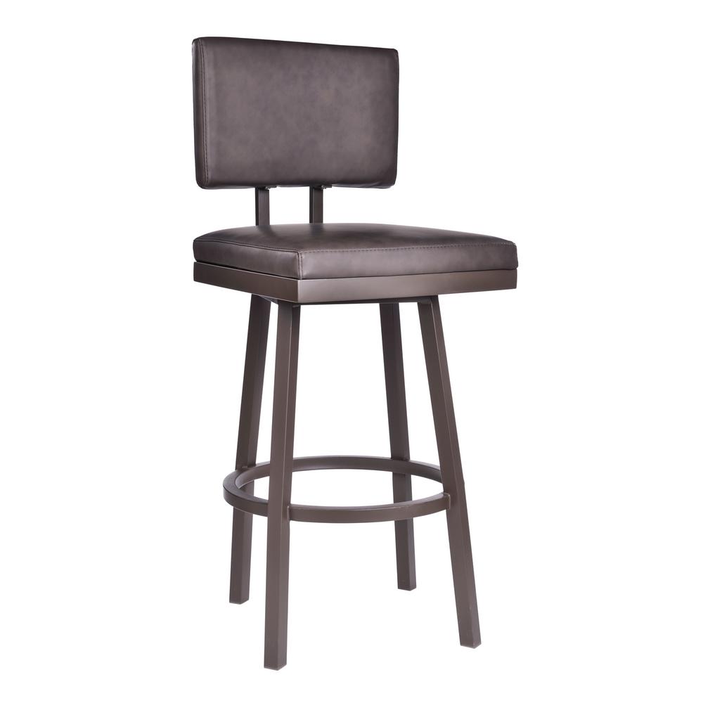 Armen Living Balboa 30 in. Bar Height Brown Powder Coated Finish and
