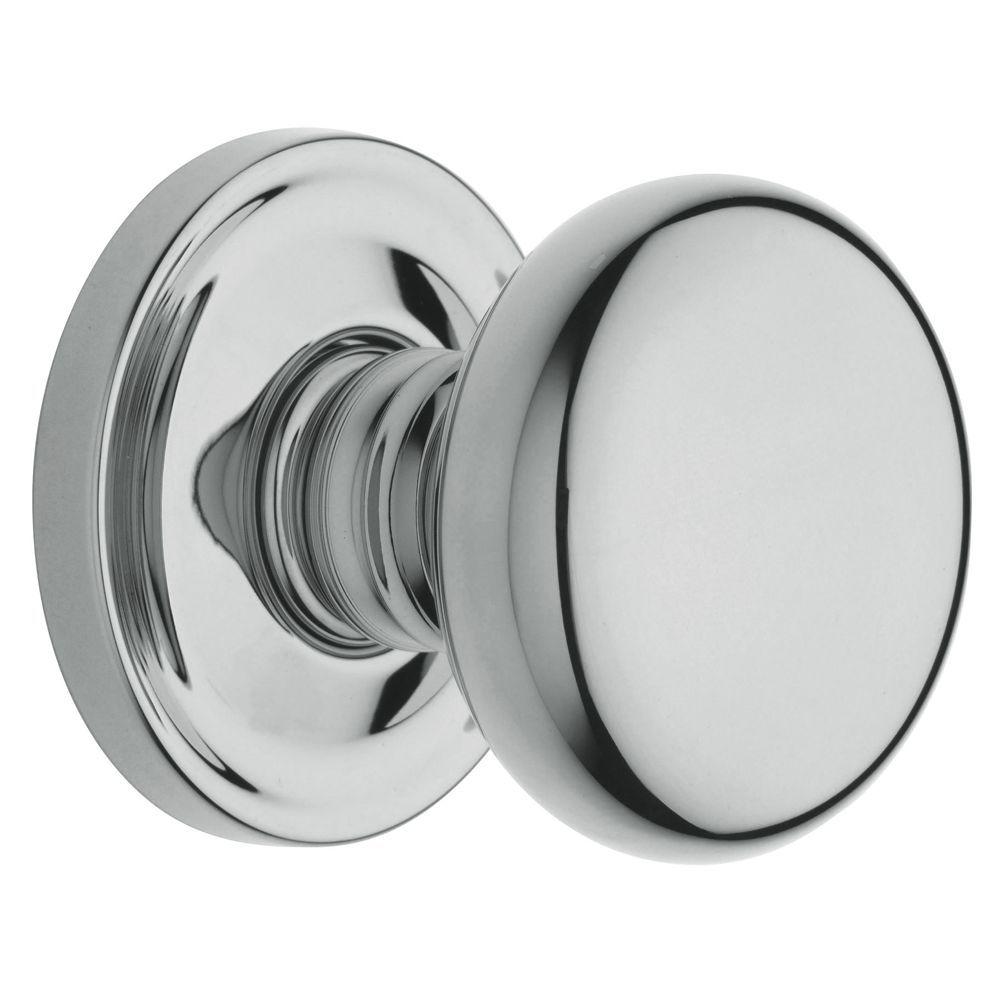 Polished Chrome Kwikset 200CV-26V1 Cove Passage Door Knob Set with Round Rose