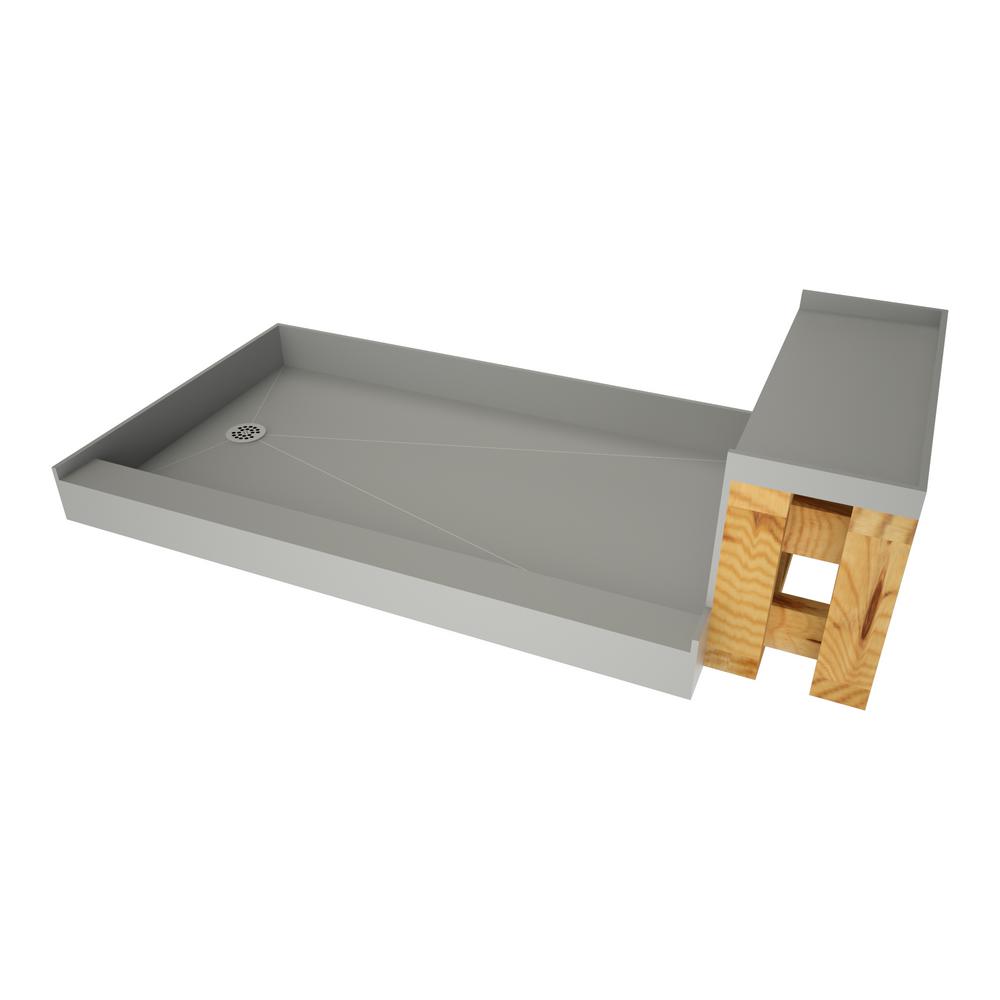 Base'N Bench 30 in. x 72 in. Single Threshold Shower Base ...