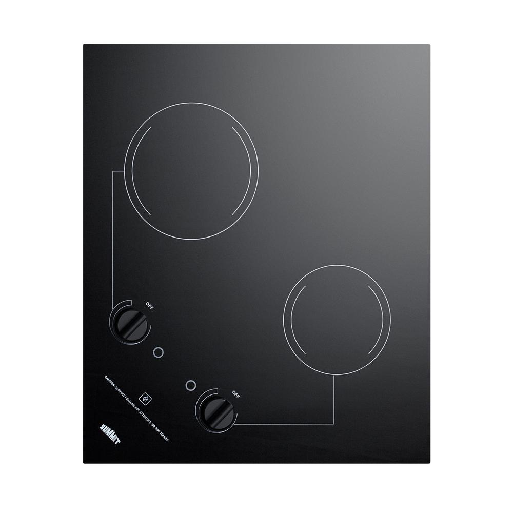 Summit Appliance 21 in. Radiant Electric Cooktop in Black with 2