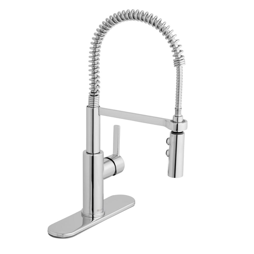Reviews For Glacier Bay Statham Single Handle Coil Spring Neck Kitchen Faucet With TurboSpray And FastMount In Chrome HD67858 0001 The Home Depot