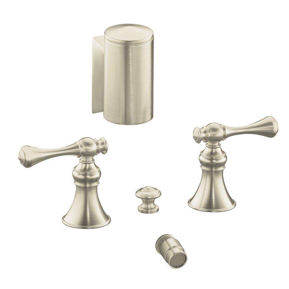KOHLER Revival 2Handle Bidet Faucet in Vibrant Brushed Nickel with BelowtheRim Swivel SprayK