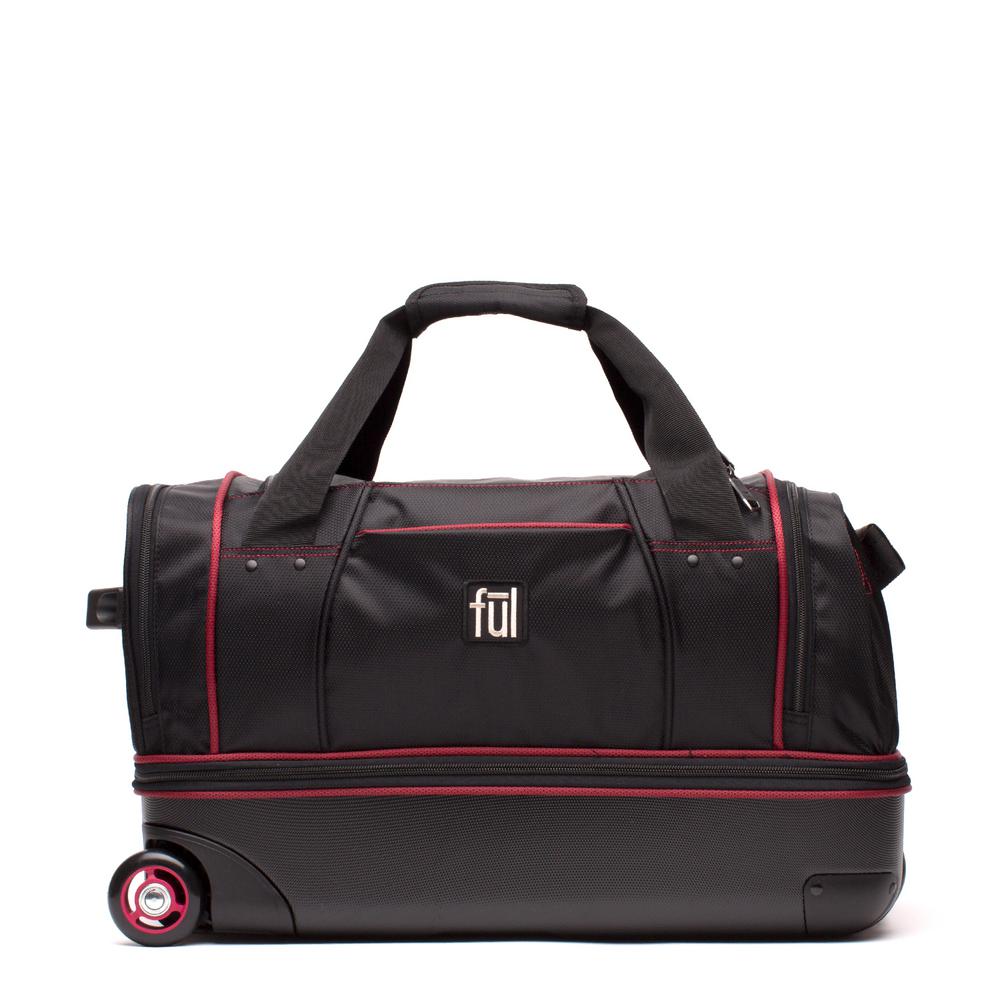 Ful Flx 28 In Black Hybrid Rolling Duffel Bag Retractable Pull Ful Flx 28 In Black Hybrid Rolling Duffel Bag Retractable Pull Handle Split Level Storage