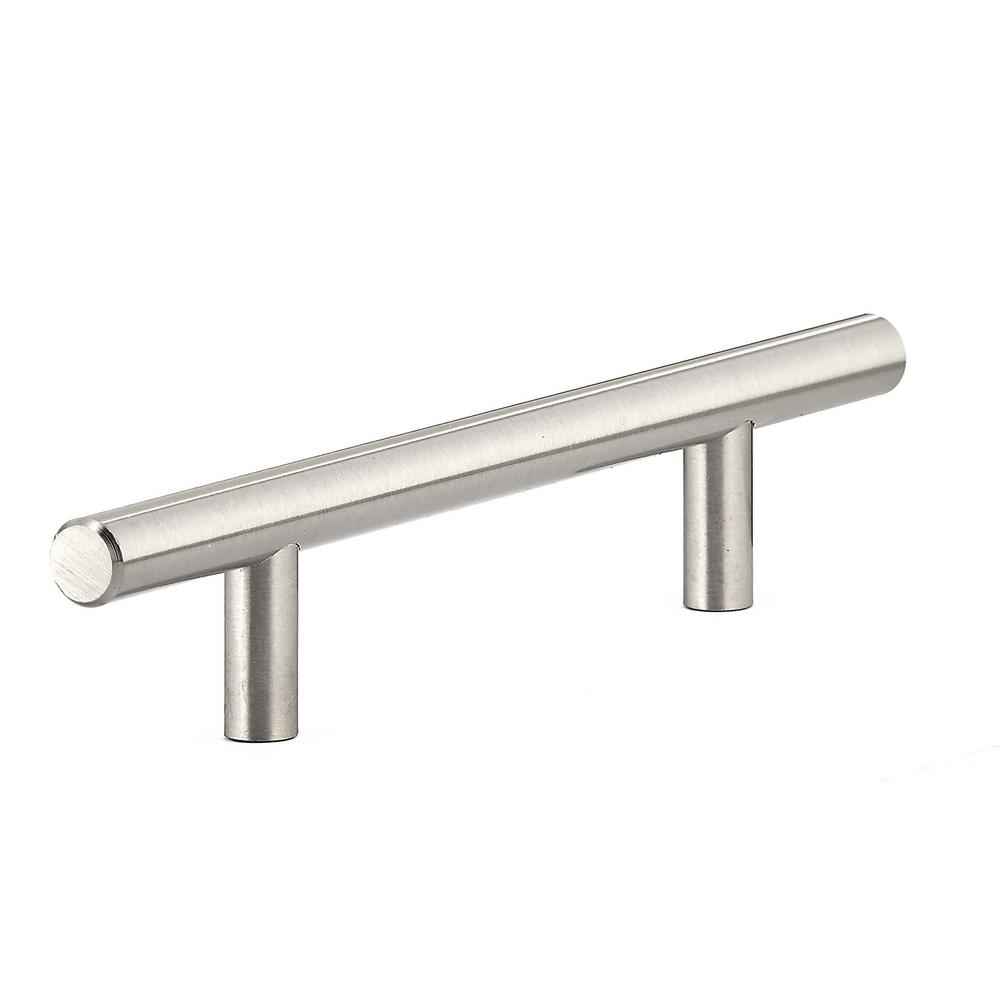 Handle Bar Pull 108 Drawer Pulls Cabinet Hardware The Home Depot 108 Mm Brushed Nickel Cabinet Pull