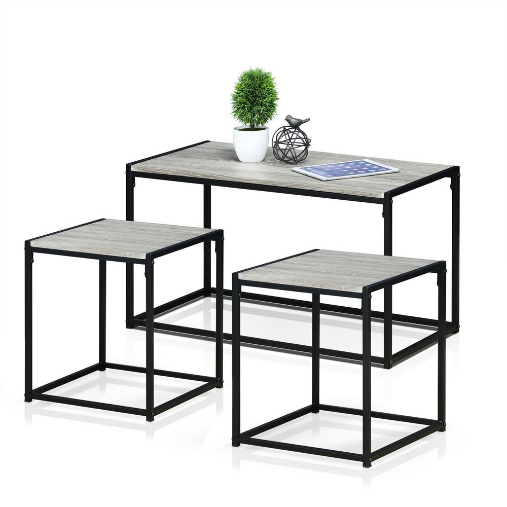 Furinno Ernst Modern Dark Oak Living Room Set Fm Ts31do The Home Depot Ernst Modern Dark Oak Living Room Set
