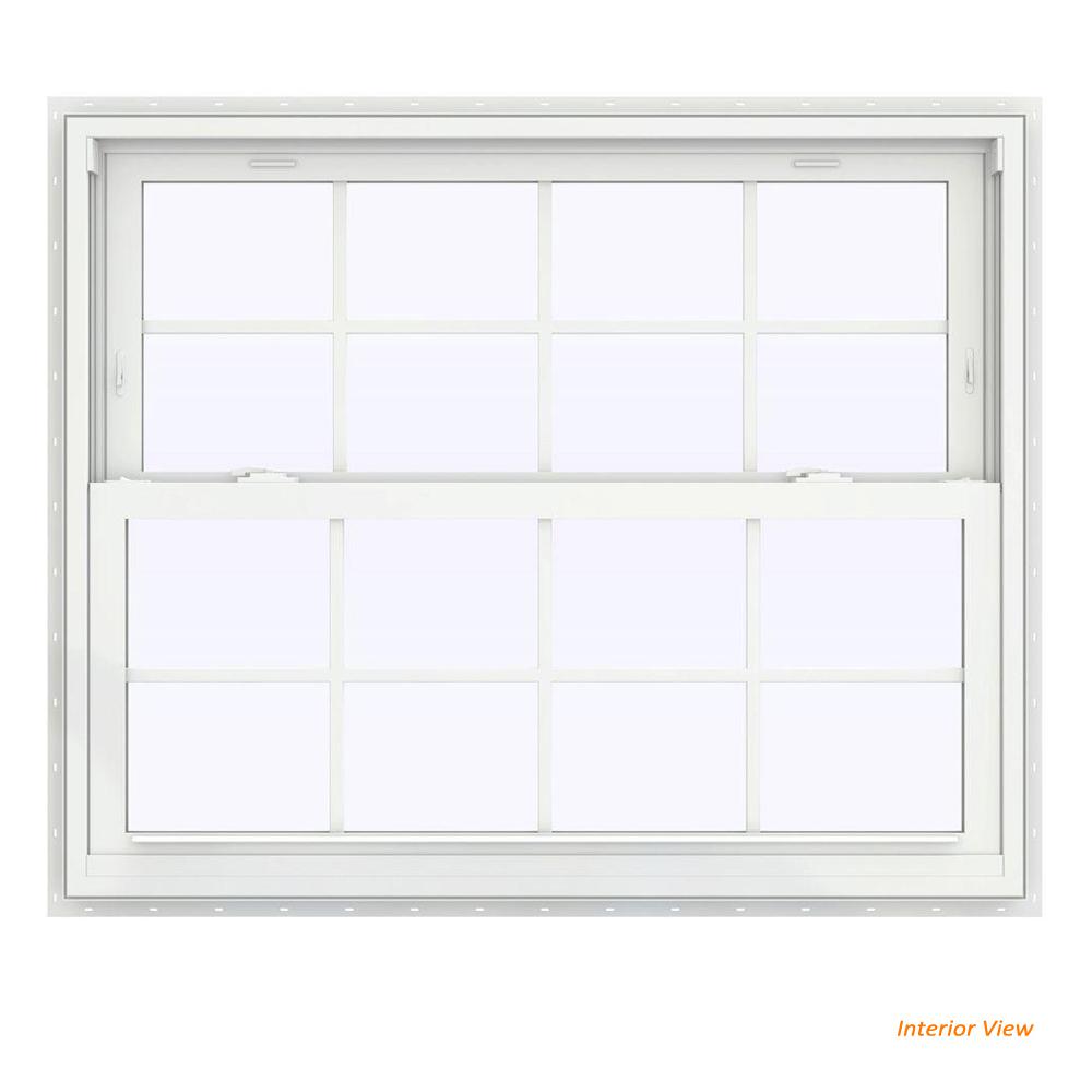 Argon Gas Insulated Double Hung Windows The Home Depot 43 5 In X 35 V 2500 Series White Vinyl Double Hung Window