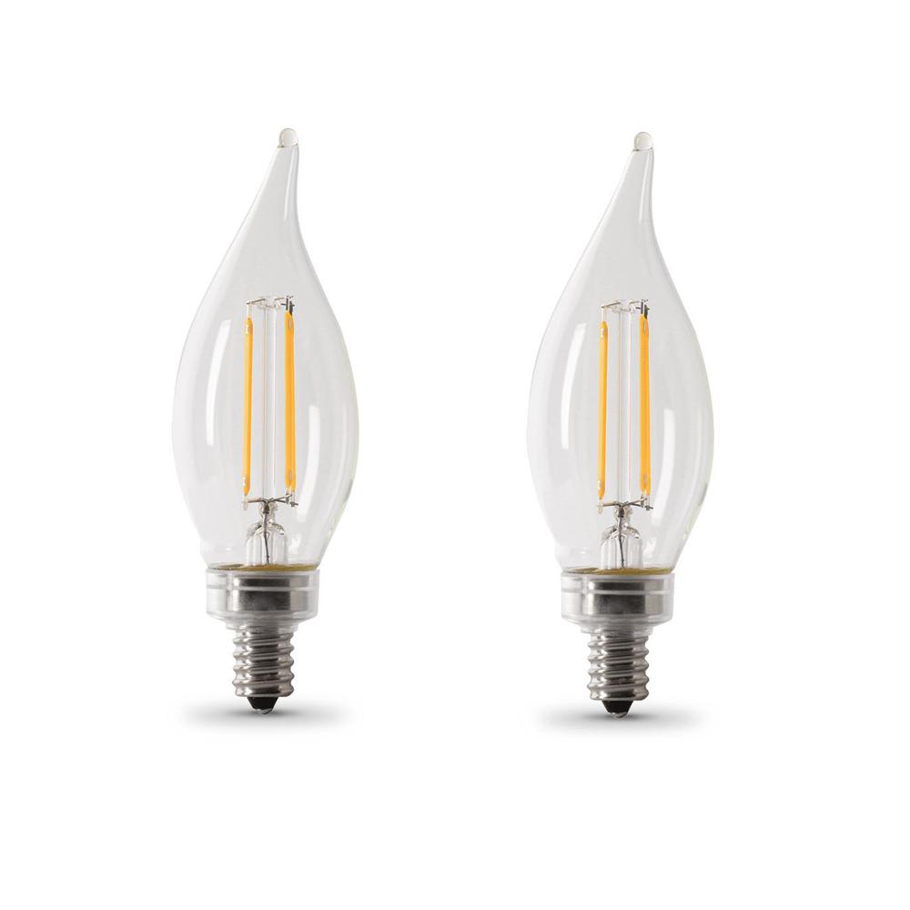 Feit Electric 60 Watt Equivalent Ca10 Candelabra Dimmable Filament Feit Electric 60 Watt Equivalent Ca10 Candelabra Dimmable Filament Cec Led Energy Star Clear Glass