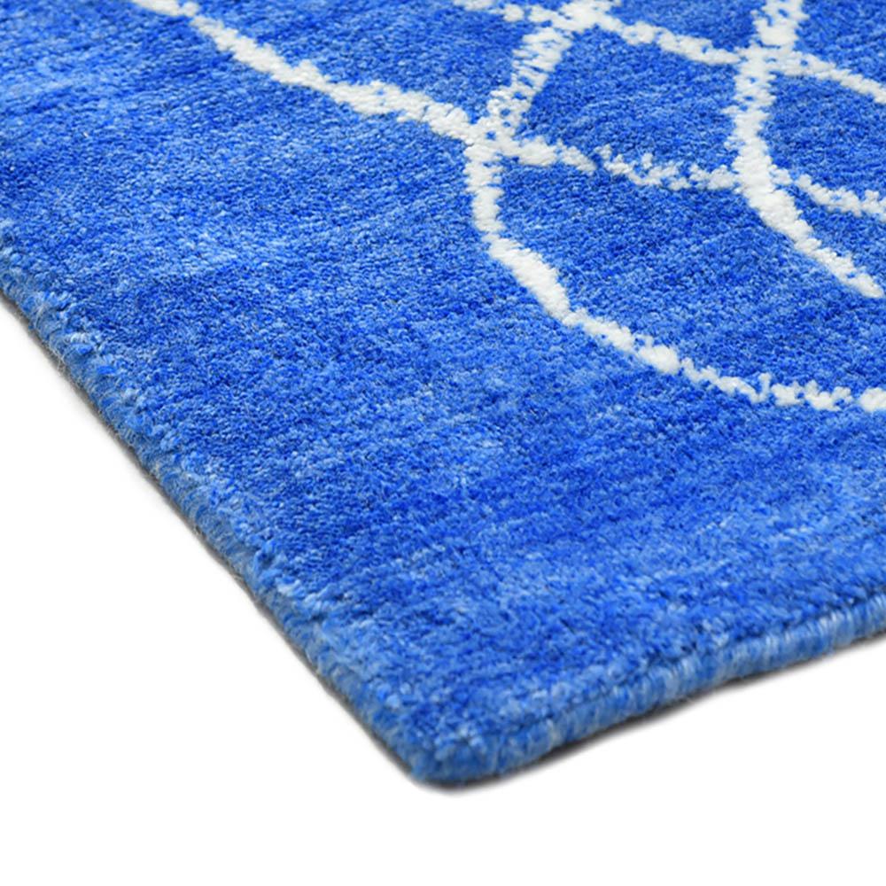 Solo Rugs Hortencia Contemporary Cobalt 9 Ft X 12 Ft Handmade Area Rug S3139 09001200 Blue The Home Depot