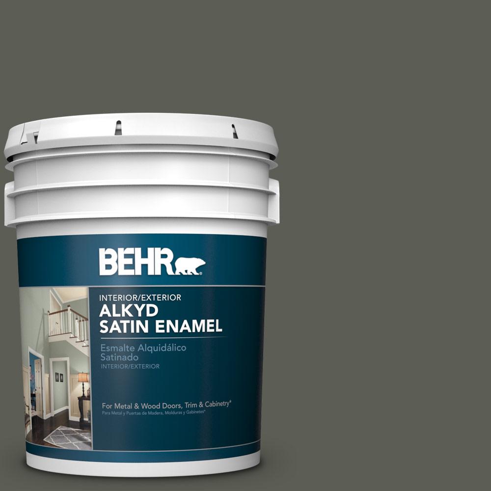 BEHR 5 gal. N3807 Black Bamboo Satin Enamel Alkyd Interior/Exterior