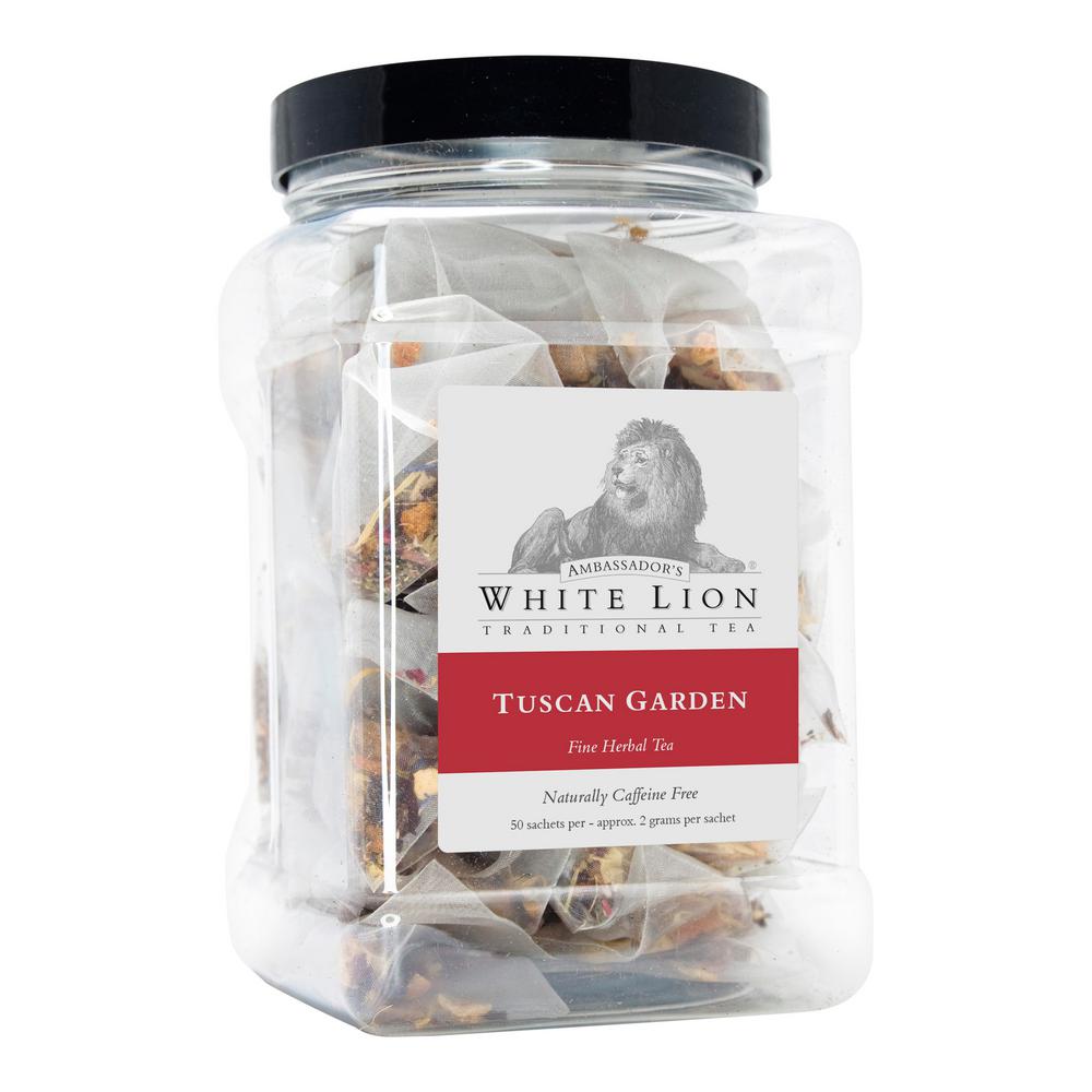 White Lion Tea Tuscan Garden 50 Bulk Sachets Food Service White Lion Tea Tuscan Garden 50 Bulk Sachets Food Service Canister Bags