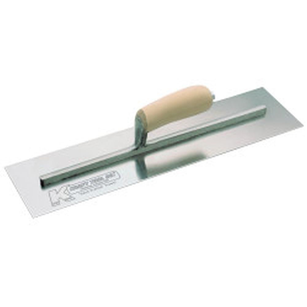 Kraft Tool Co 18 In X 3 Carbon Steel Finishing Trowel Wood Carbon Steel Finishing Trowel Wood Handle