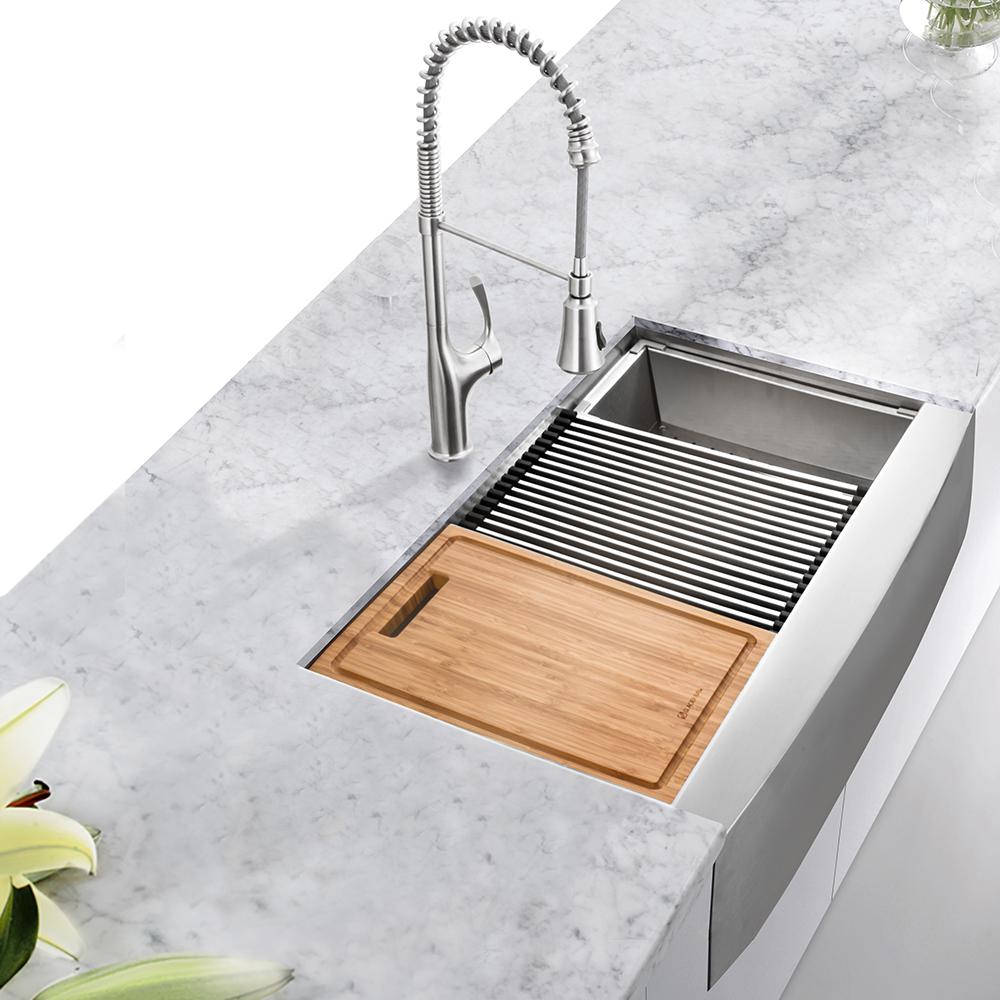 Glacier Bay All In One A Front Farmhouse Stainless Steel 33 50 Double Bowl Workstation Sink With Accessory Kit 4314f The Home Depot - Drop In Farm Sink Home Depot Glacier Bay All In One A Front Farmhouse Stainless Steel 33 50 Double Bowl Workstation Sink With Accessory Kit 4314f The Home Depot - Drop In Farm Sink Home Depot