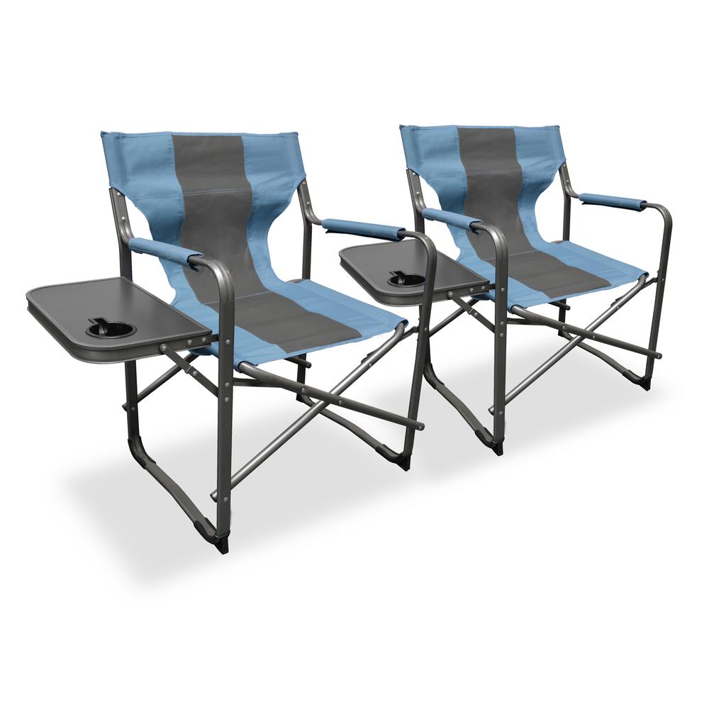Caravan Sports Elite Director S Teal Gray Steel Folding Lawn Chair