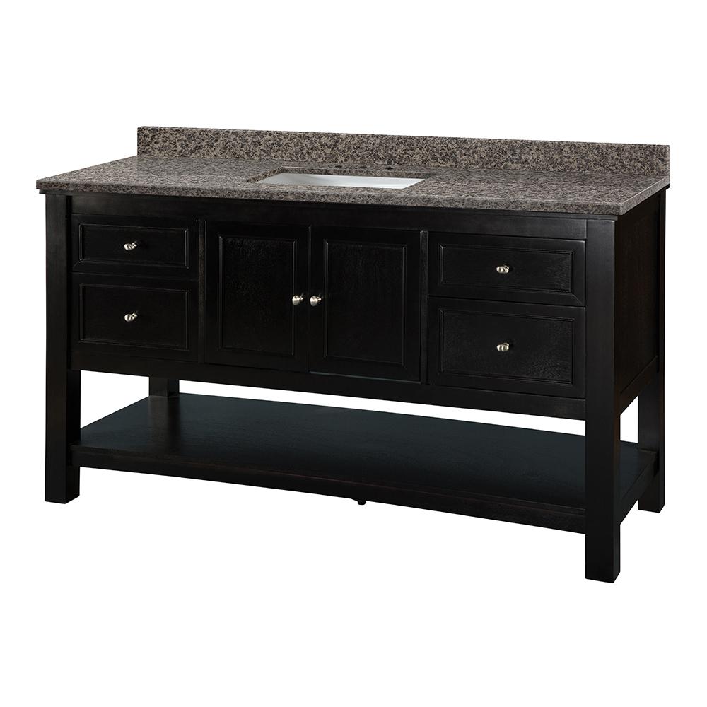Home Decorators Collection Gazette 61 in. W x 22 in. D Vanity in Espresso with Granite Vanity Top in Sircolo with White Sink was $1599.0 now $1119.3 (30.0% off)