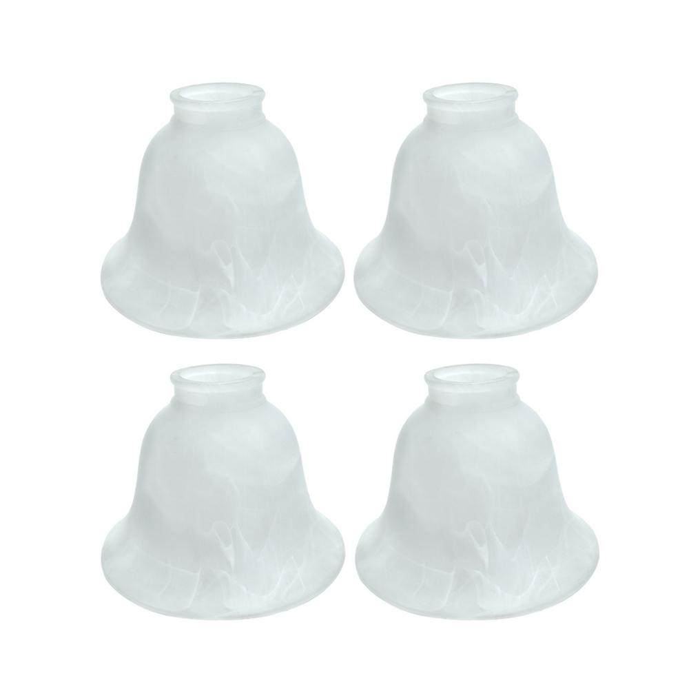 Aspen Creative Corporation 4 1 2 In Faux Alabaster Bell Shaped Ceiling Fan Replacement Glass Shade 4 Pack