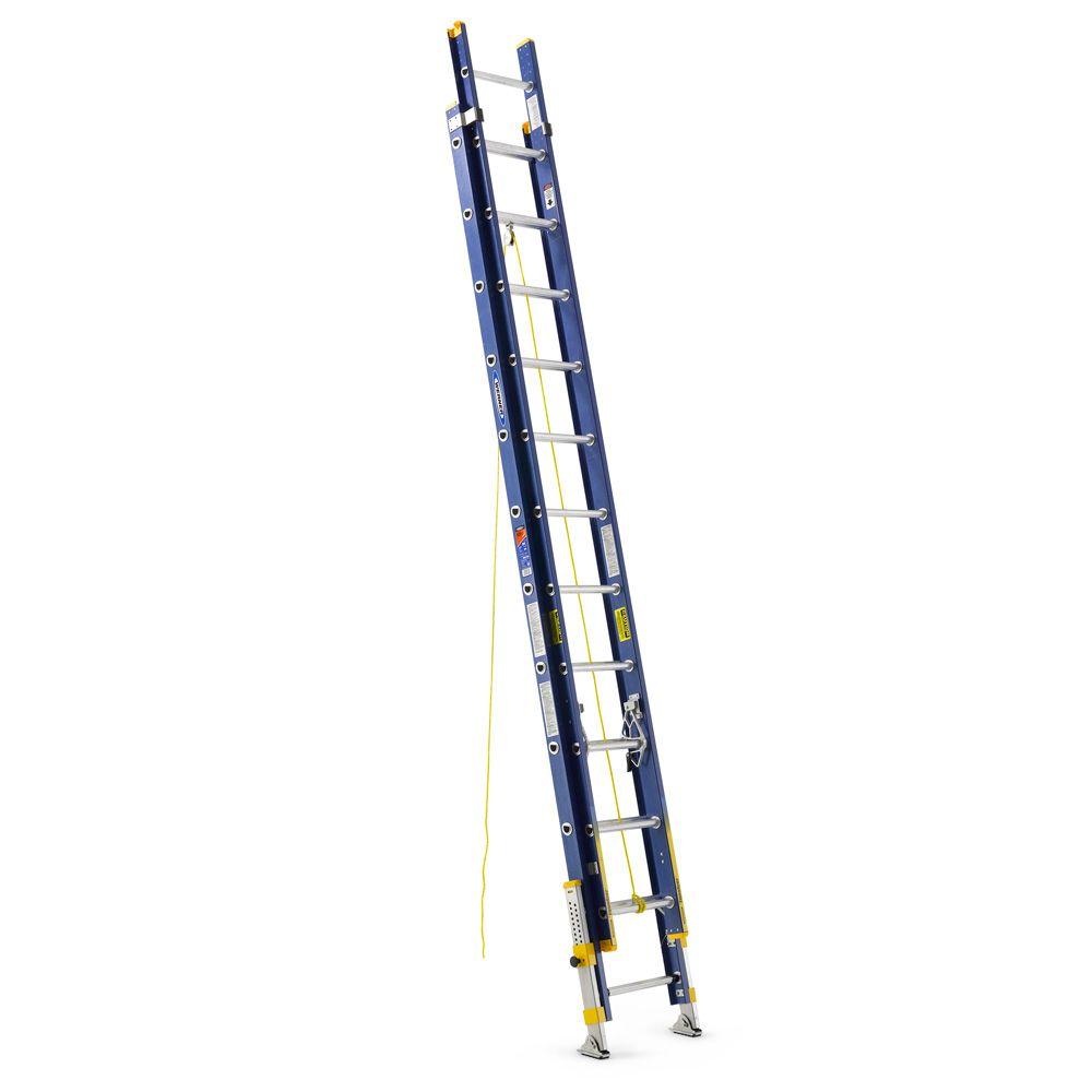 Werner 24 ft. Fiberglass Extension Ladder with 300 lb. Load Capacity Type IA Duty RatingD62242