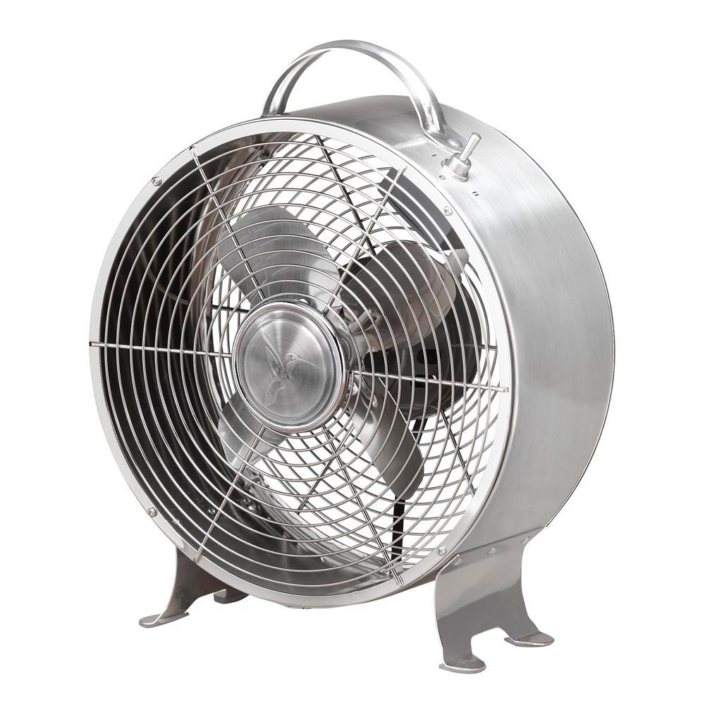 Designer Aire 9 In 3 Speed Stainless Retro Metal Table Fan