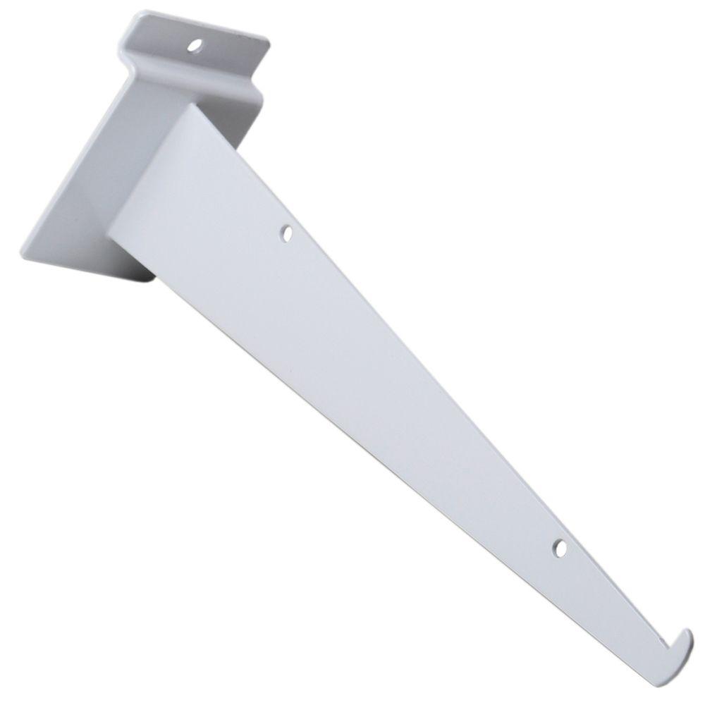 12 in. White Steel Slatwall Shelf Bracket99469 The Home Depot