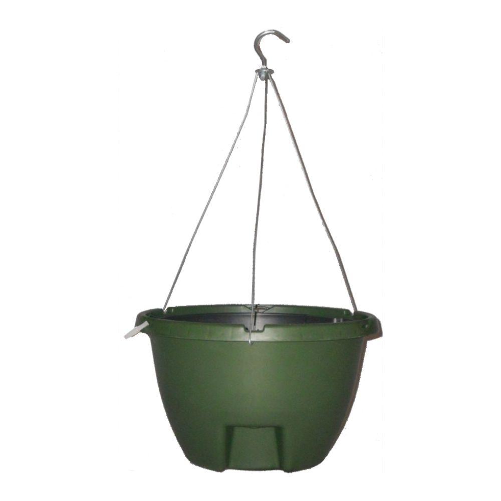 The Weekender 16 inch Forrest Green Polypropylene Hanging Self-Watering Planter