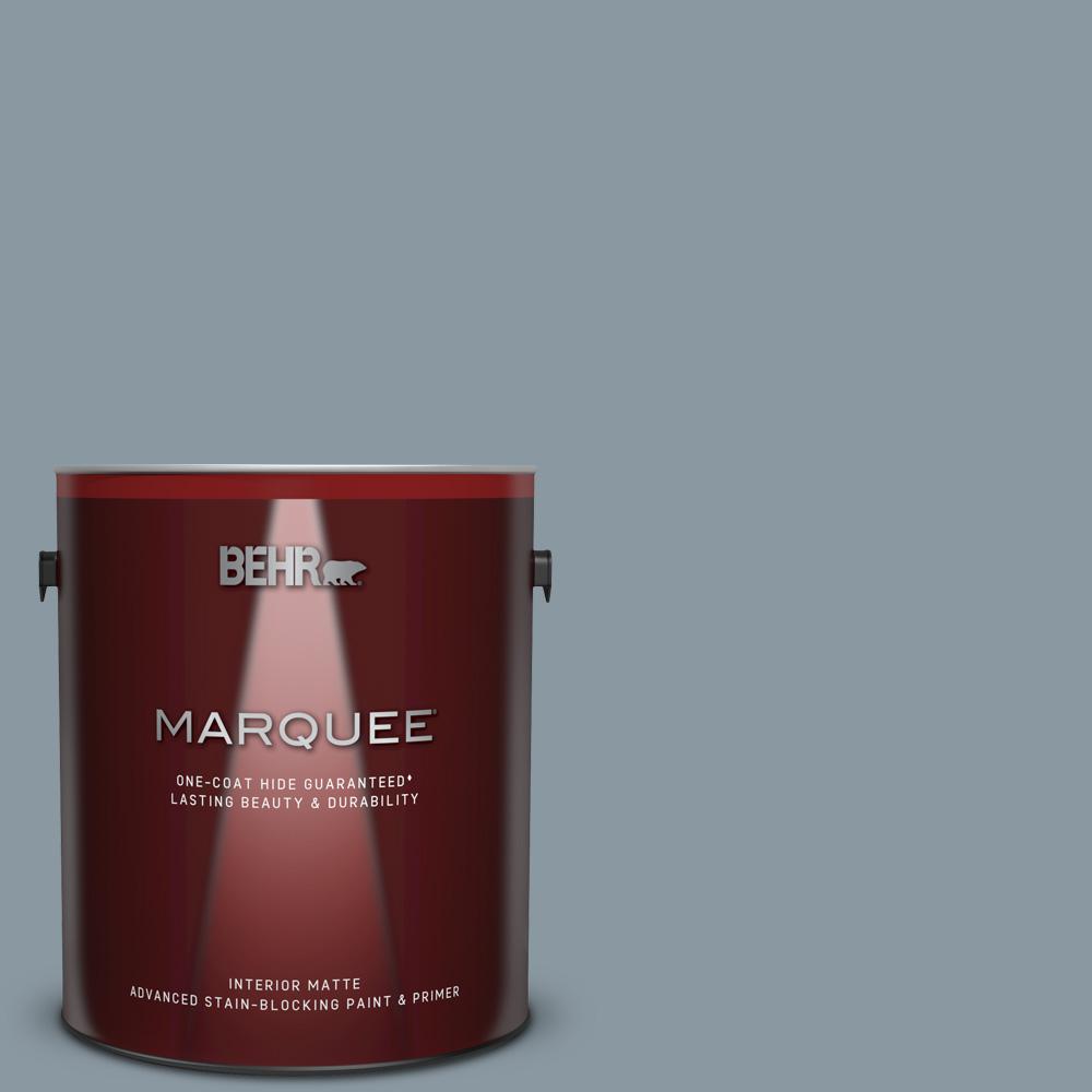 Behr Marquee 1 Gal N490 4 Teton Blue One Coat Hide Matte Interior Behr Marquee 1 Gal N490 4 Teton Blue One Coat Hide Matte