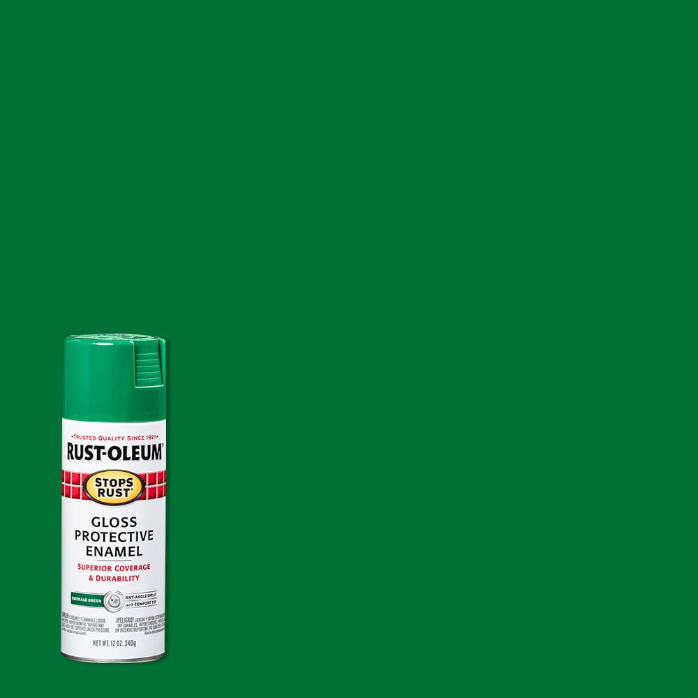 Rust-Oleum Stops Rust 12 oz. Protective Enamel Gloss Emerald Spray ...