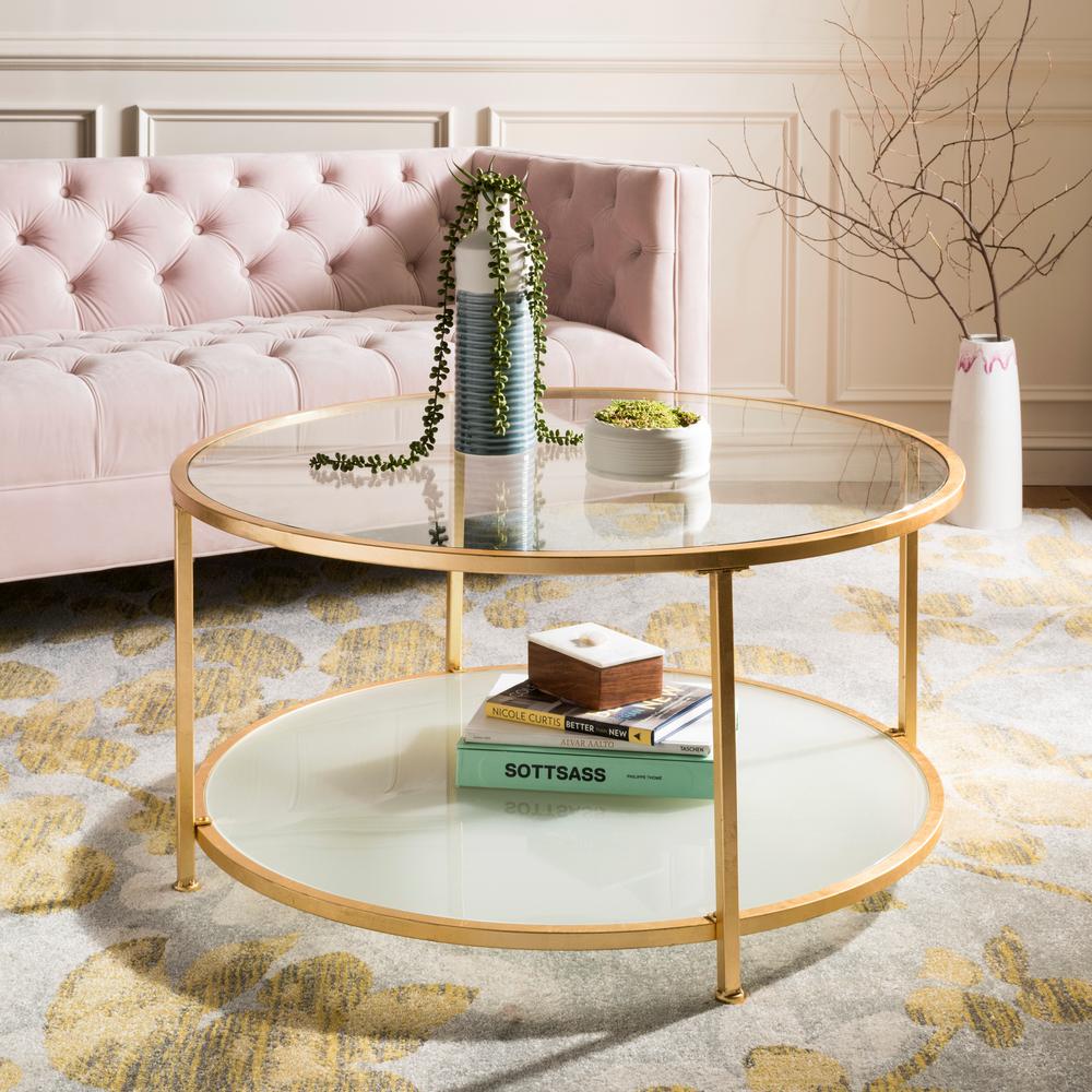 Safavieh Ivy 2 Tier Gold Coffee Table Cof6203a The Home Depot Ivy 2 Tier Gold Coffee Table