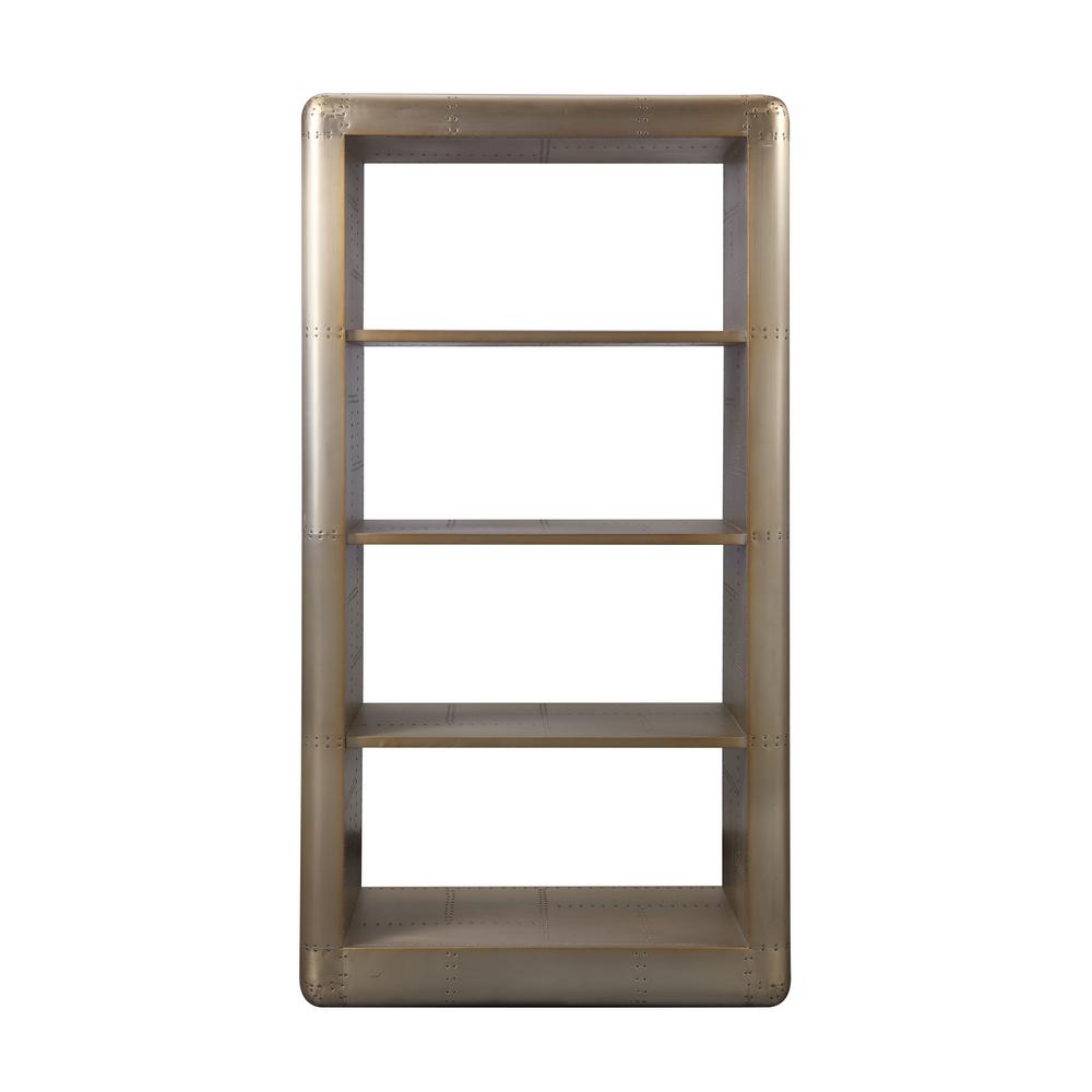 Sauder International Lux Satin Gold Bookcase 421434 The Home Depot Jennavieve Gold Aluminum Bookcase
