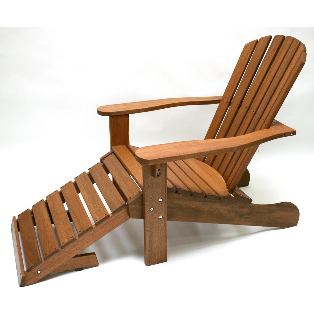 Outdoor Interiors Eucalyptus Adirondack Chair With Built In Outdoor Interiors Eucalyptus Adirondack