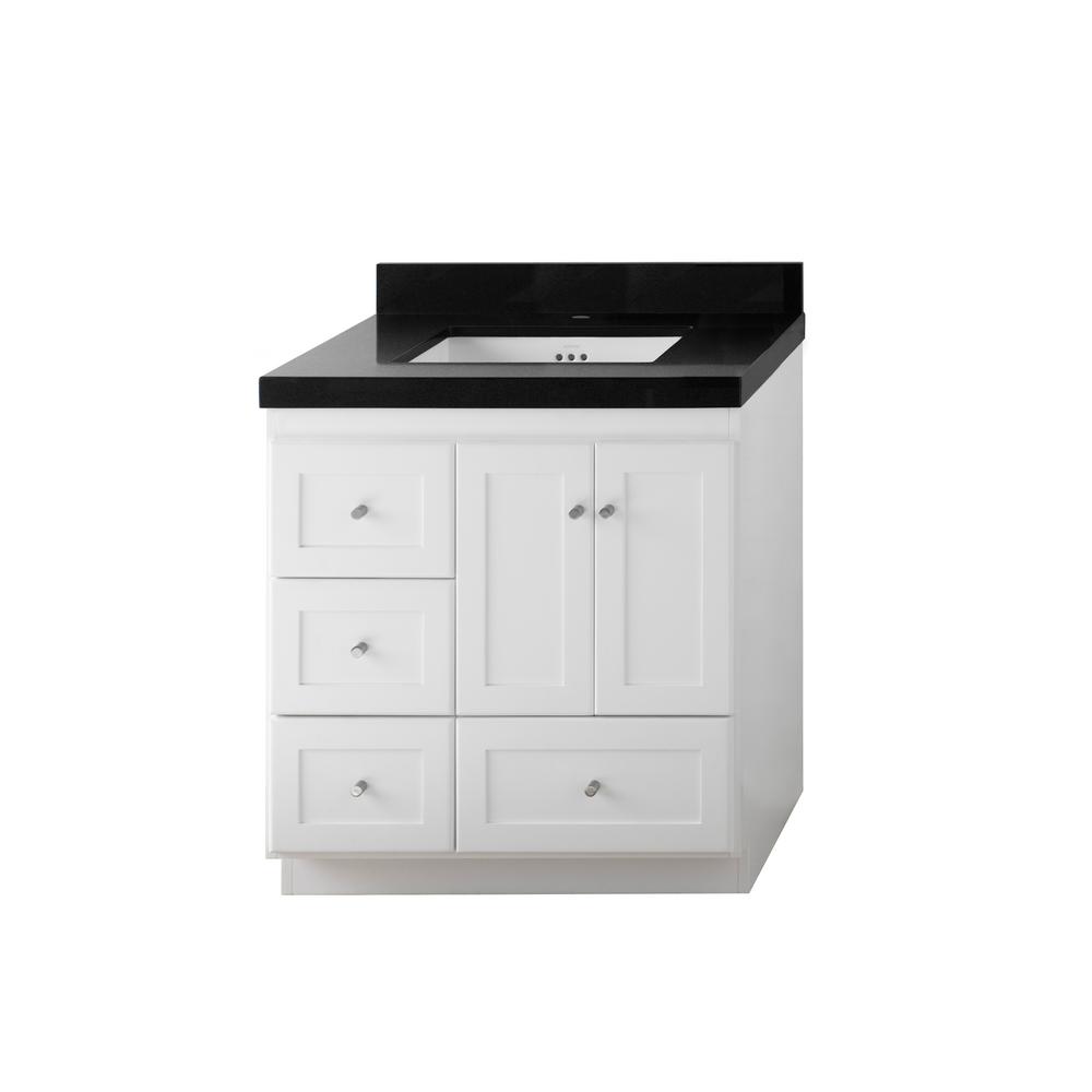Ronbow Essentials Shaker 30 in. W Vanity in White with Quartz Vanity