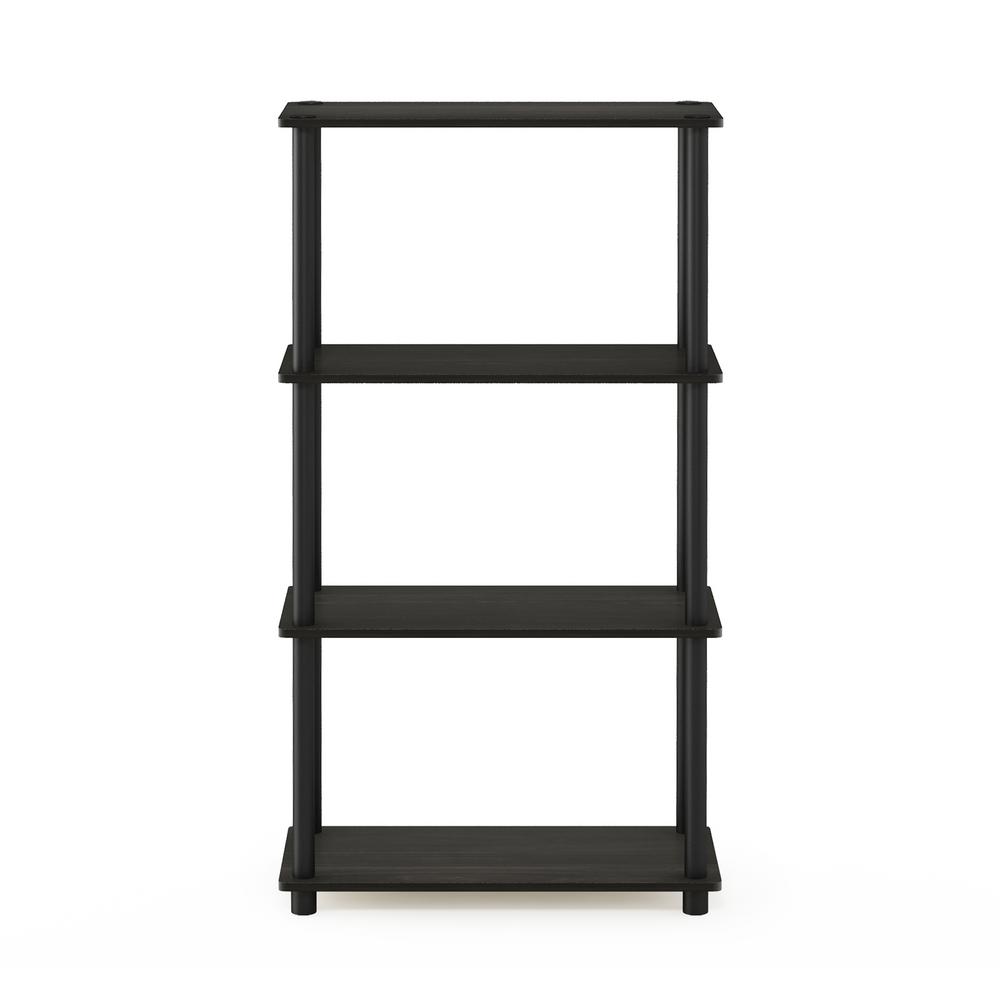 Furinno 43.25 in. Espresso/Black Plastic 4shelf Etagere Bookcase with