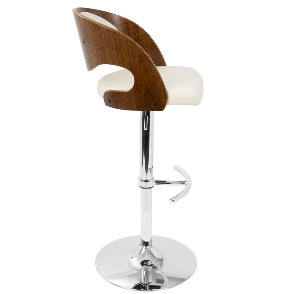 Lumisource Pino Adjule Height Walnut And Cream Faux Leather Lumisource Pino Adjule Height