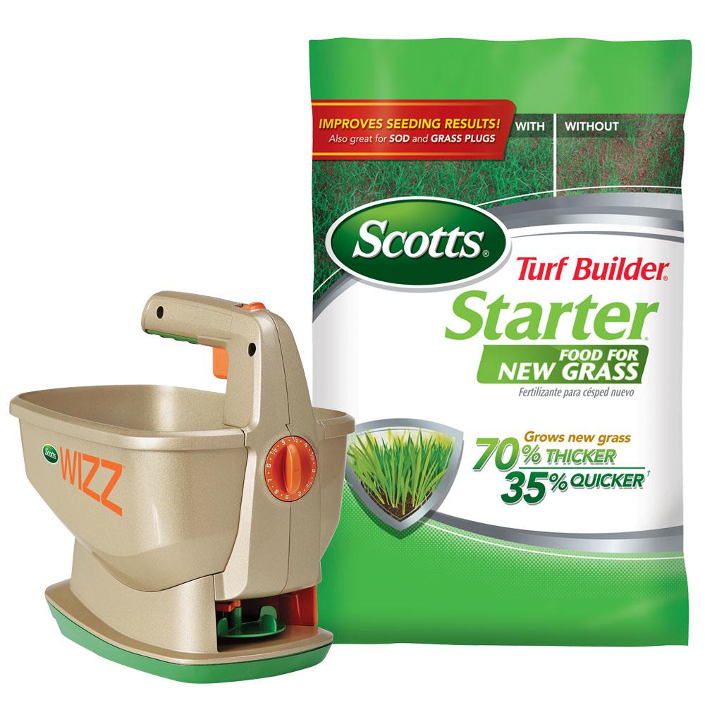 Scotts Wizz Spreader and Starter Fertilizer Combo by Scotts