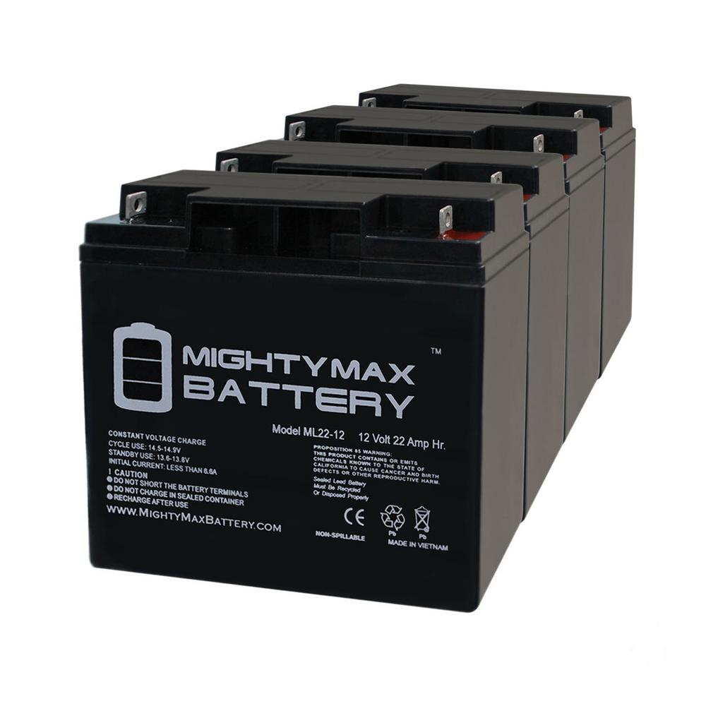 MIGHTY MAX BATTERY 12-Volt 22 Ah SLA (Sealed Lead Acid) AGM Type ...