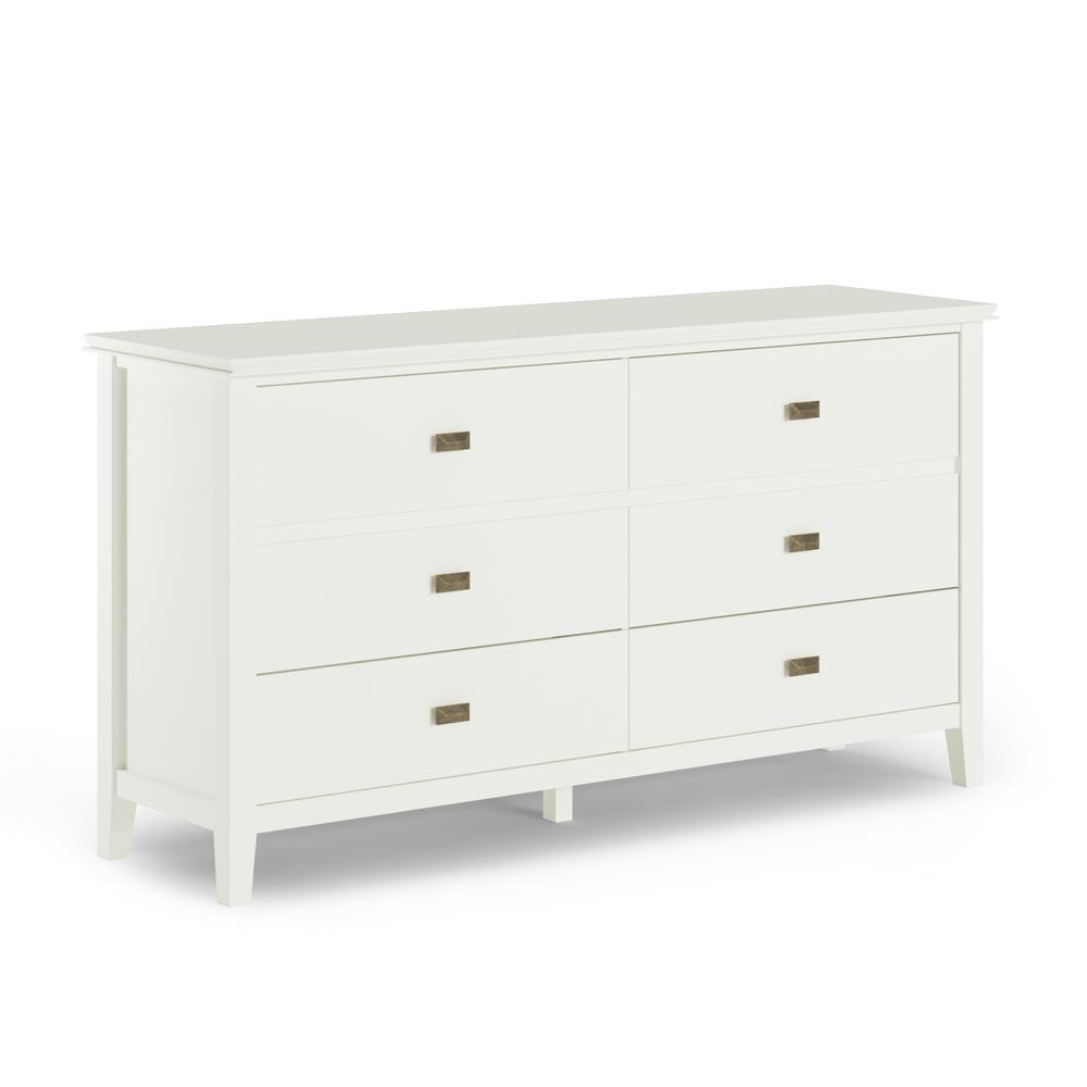 Simpli Home Artisan 4 Drawers White Solid Wood 60 In Wide