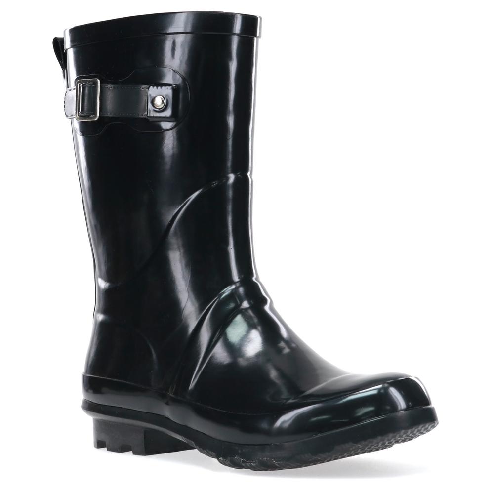 mid calf black womens boots