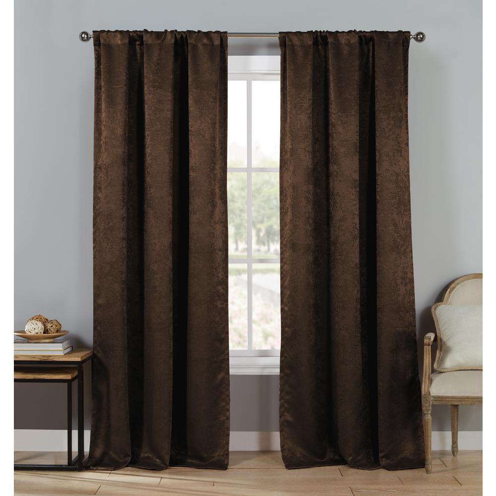 Blackout365 Solid Chocolate Polyester Blackout Grommet Window Curtain