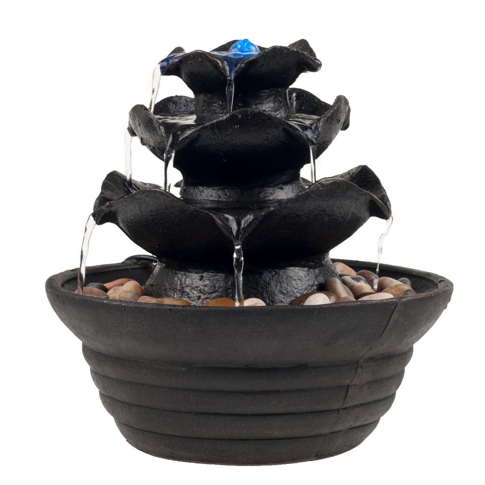 Pure Garden 10 In 3 Tier Cascading Tabletop Fountain With Led