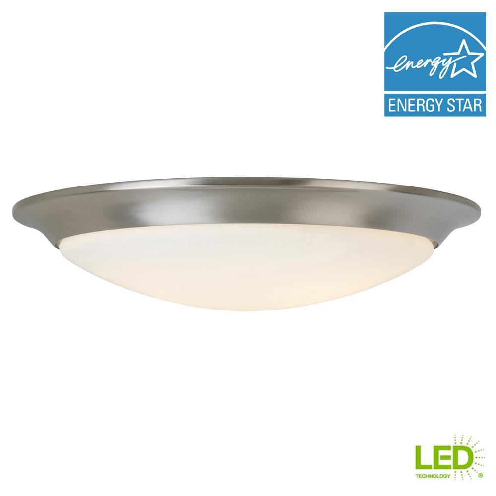 Hampton Bay 180Watt Brushed Nickel Integrated LED Ceiling Flush Mount