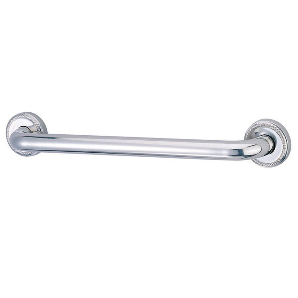 Kingston Br Roped 12 In X 1 4 Grab Bar Polished Chrome Kingston Br Roped 12 In X 1 4 Grab Bar