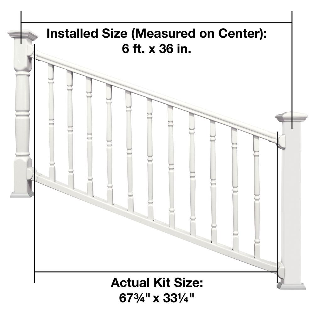 Veranda Williamsburg 6 ft. x 36 in. White Stair Rail Kit eBay