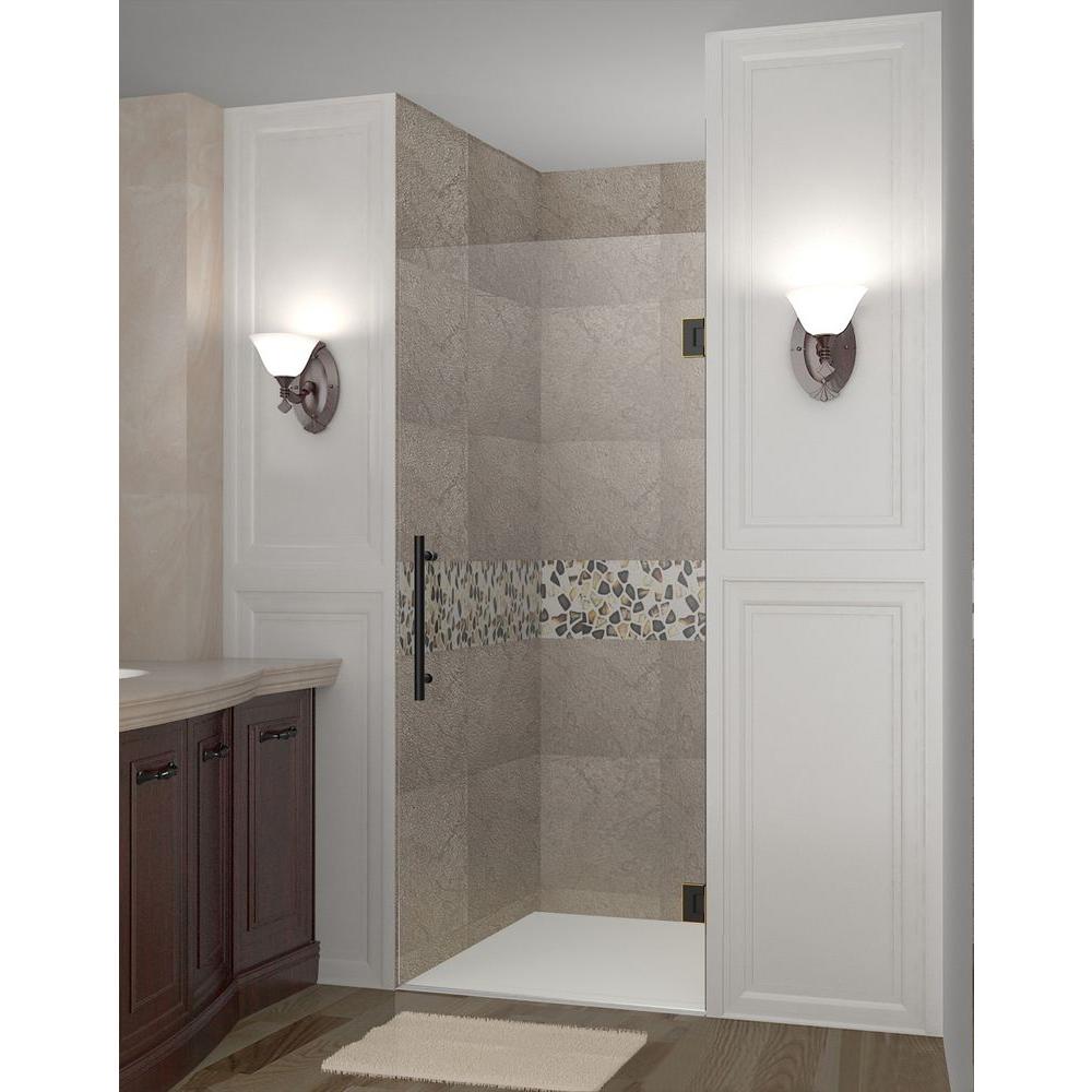 Aston Cascadia 24 In X 72 Completely Frameless Hinged Shower Completely Frameless Hinged Shower Door In Oil Rubbed Bronze